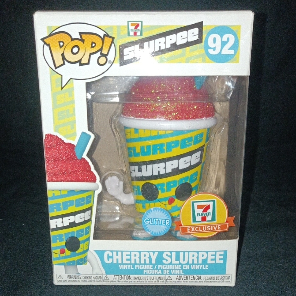pop Cherry Slurpee Glitter Figure - Red, Yellow, Blue